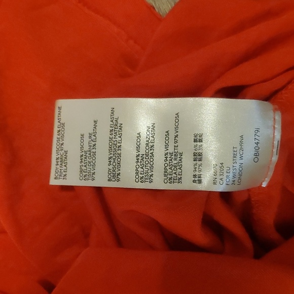 Free People orange long sleeve v neck flowy oversized tunic Sz m - Picture 11 of 11